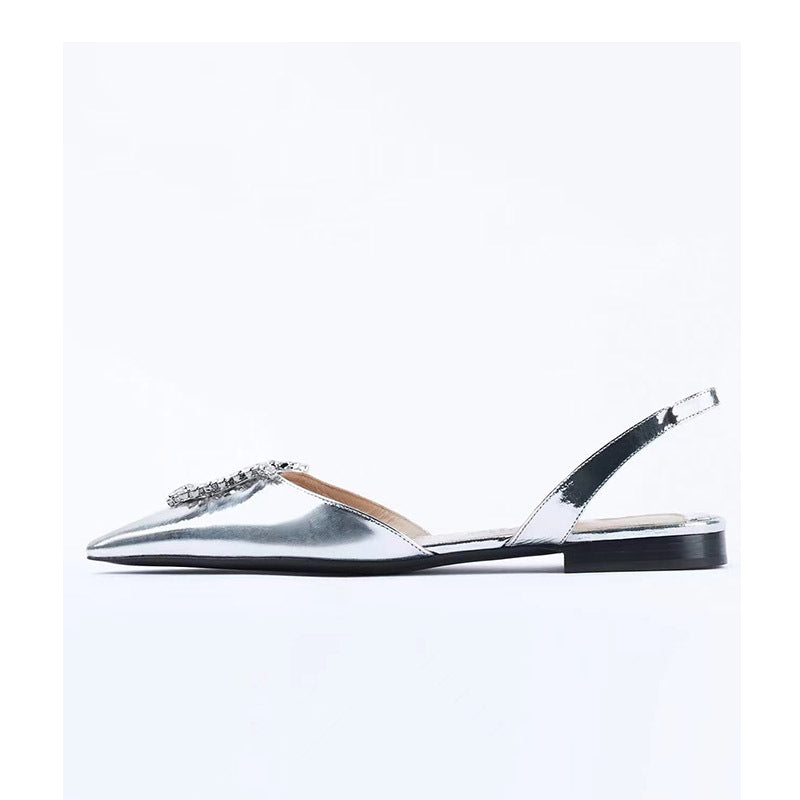 Femme Slingback Spidsestøvler med Strass-Accent Stilla