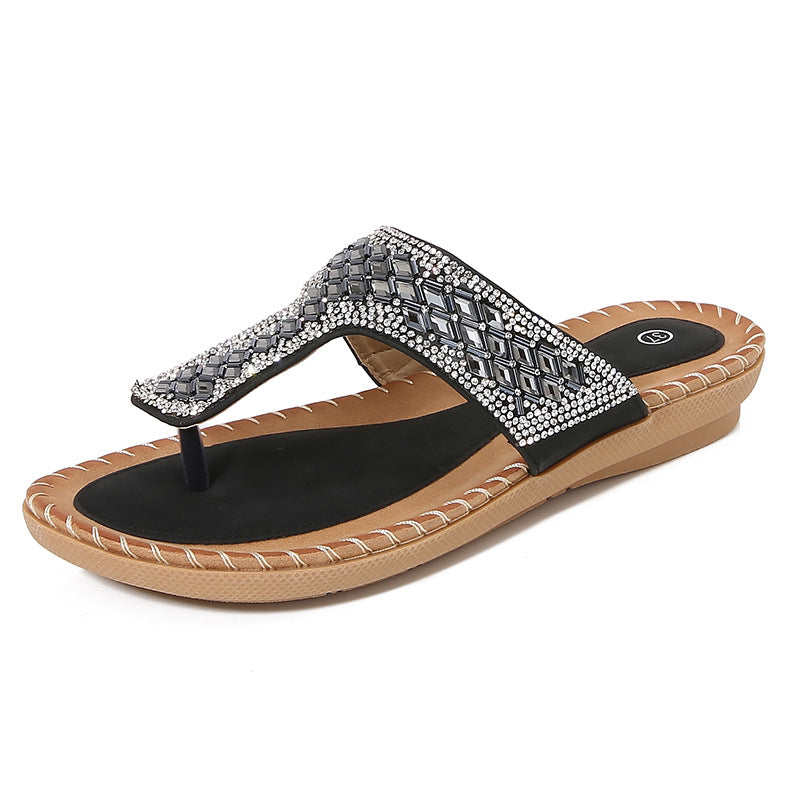 Dame Flip-Flops med glimmerdetaljer Stilla