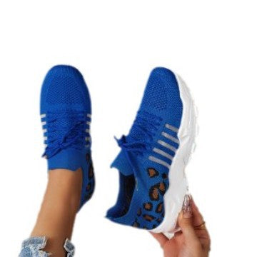 Dame Sporty Komfort Sneakers med stilfuld leopardmønster Stilla