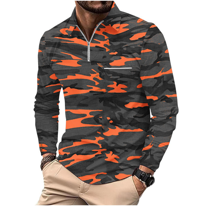 Herre funktionspullover med moderne camouflage-design og høj krave Stilla
