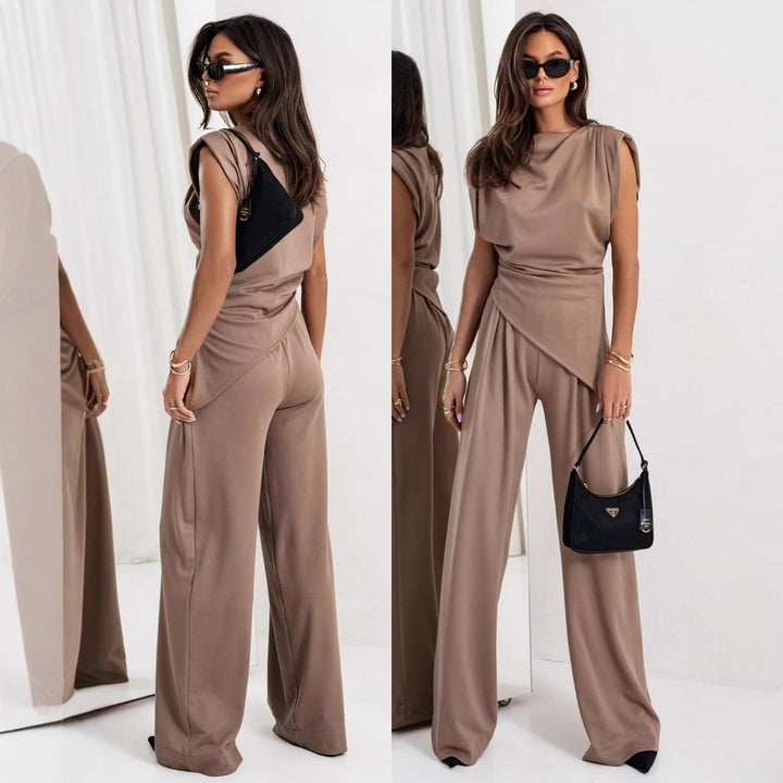Dame Elegant Jumpsuit med asymmetrisk kant Stilla