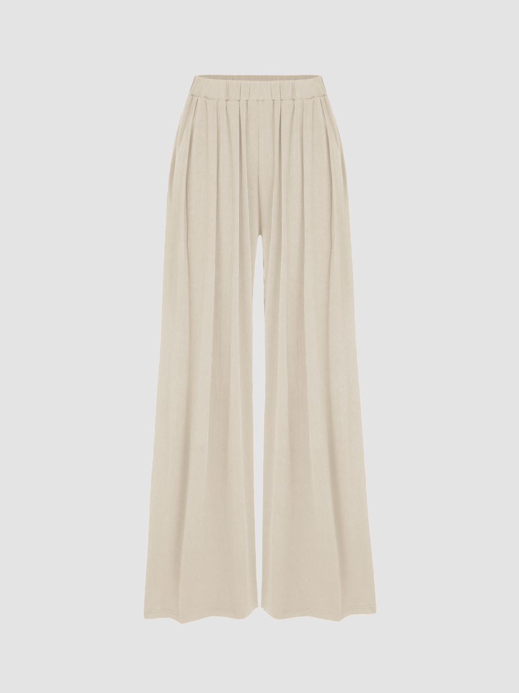 Dame bred Palazzo-bukser med elegante folder og elastisk talje Skovae