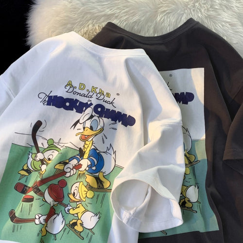 Dame T-shirt med historisk comic-print og casual snit Stilla