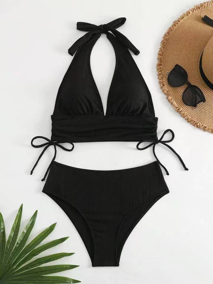 Dame bikini sæt med høj skæring og justerbart halterneck Stilla