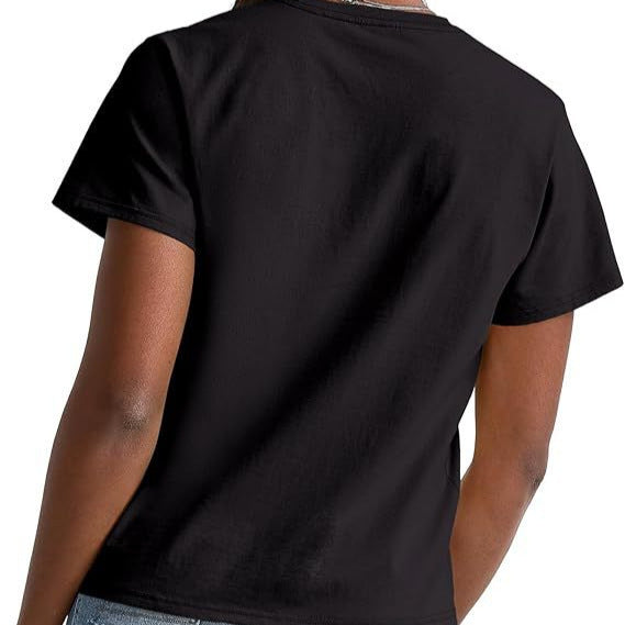 Dame kvalitets Basic T-shirt med rund halsudskæring og elastisk materiale Stilla