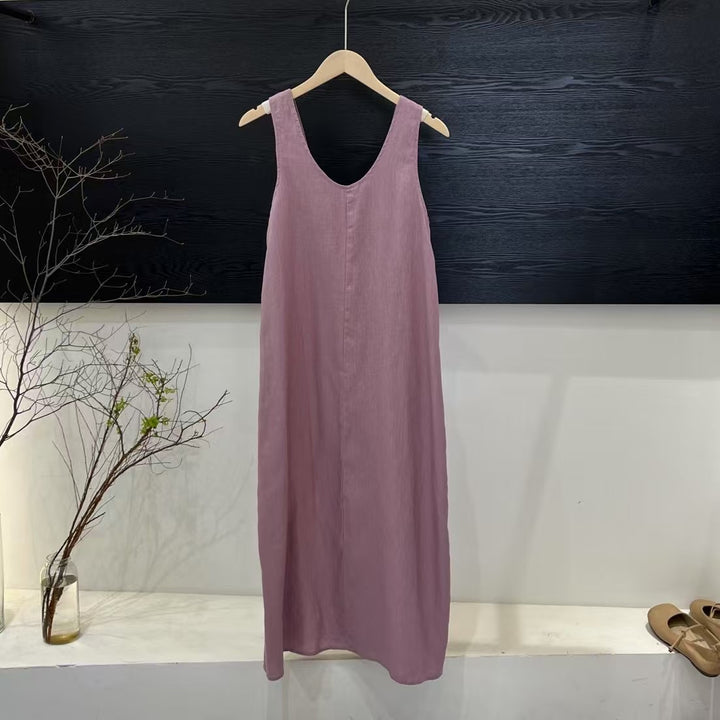 Femme A-linje Maxi kjole med justerbare stropper Stilla