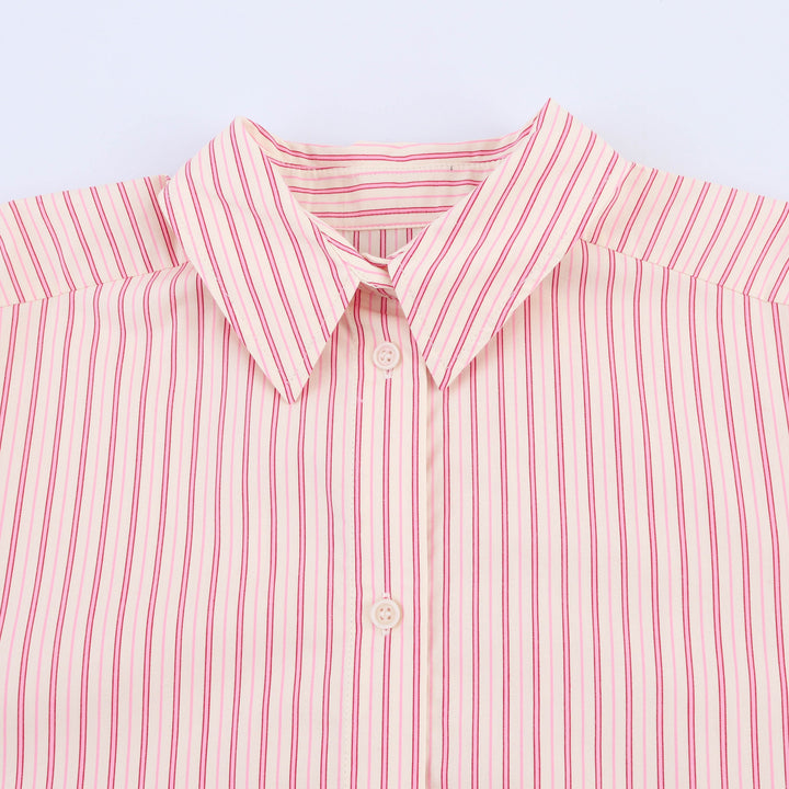 Femme Button-Up Stribet Skjorte med Løs Pasform Stilla