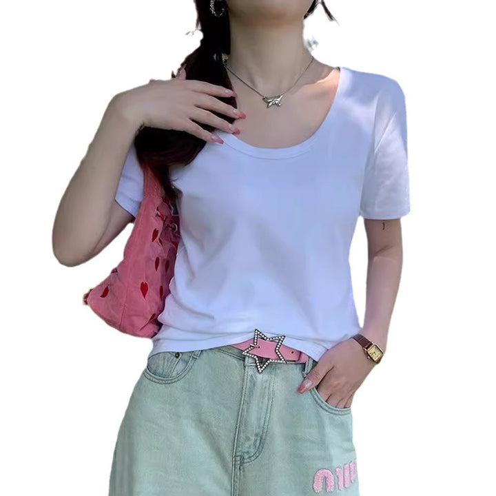 Femme Classic Rundhalet Basis Tee Stilla