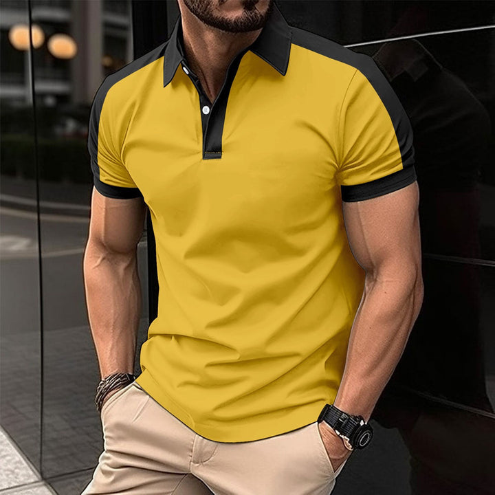 Herrer Kortærmet Poloshirt med moderne snit og kontrasterende ærmer Stilla