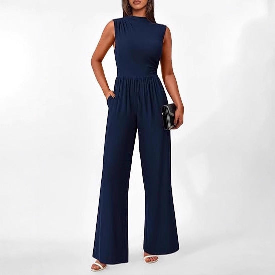Dame elegant jumpsuit med bred ben og taljeret silhuet Skovae
