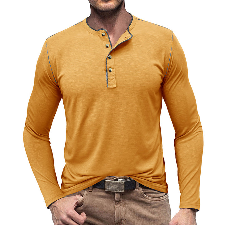 Herre Langærmet Henley-Shirt med fashionable detaljer og behagelig pasform Stilla