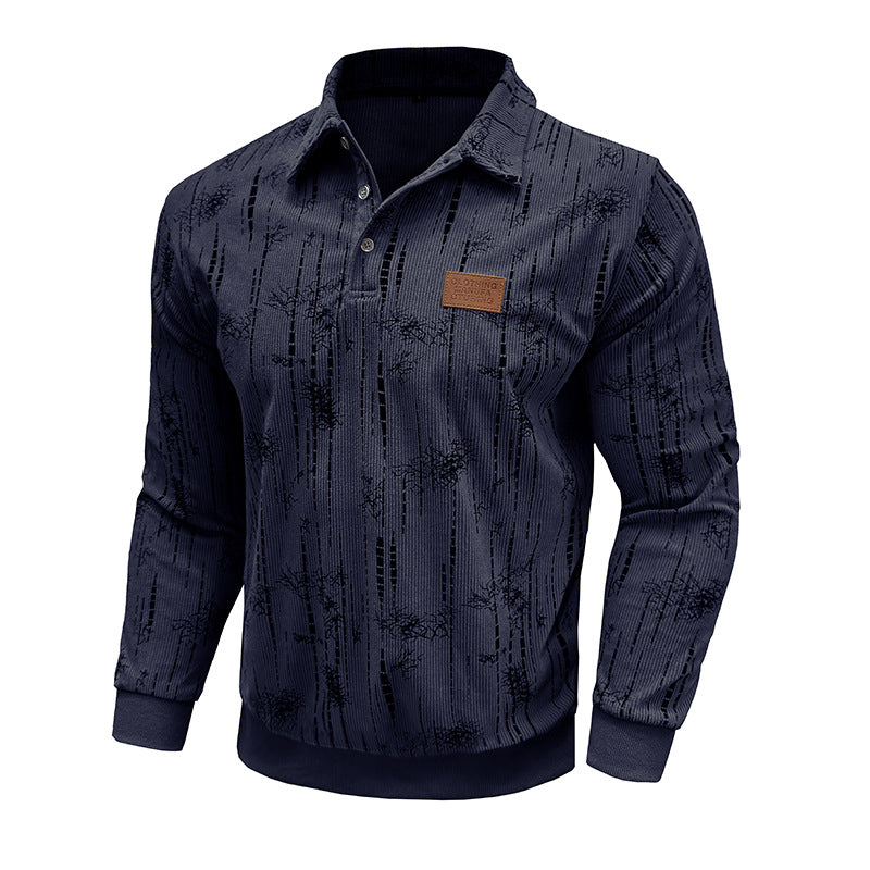 Herre sweatshirt med moderne krave og unik struktur Stilla