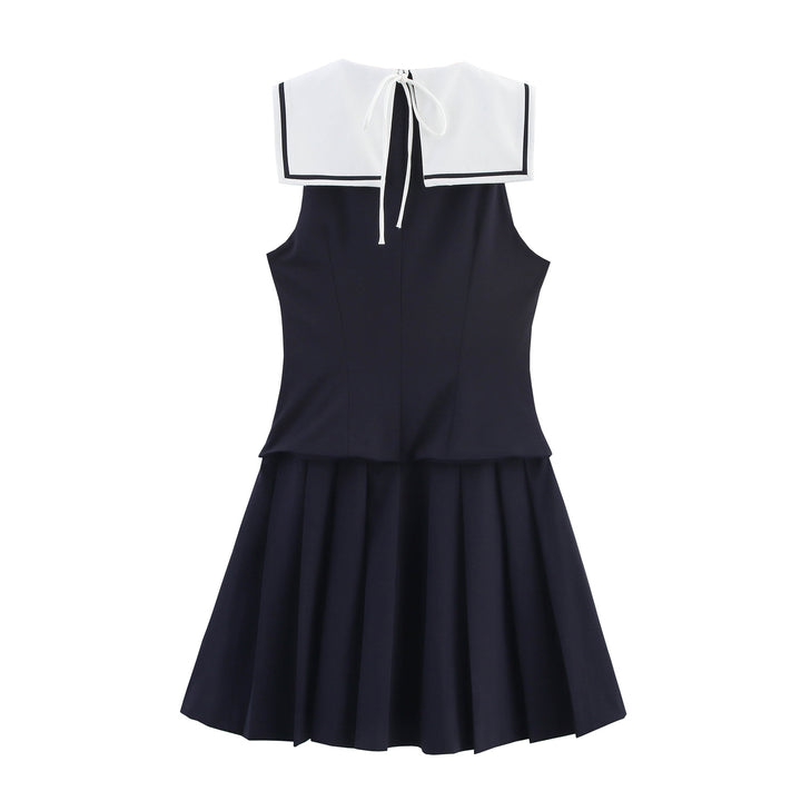 Femme Sailor Collar Fit-and-Flare Kjole Stilla