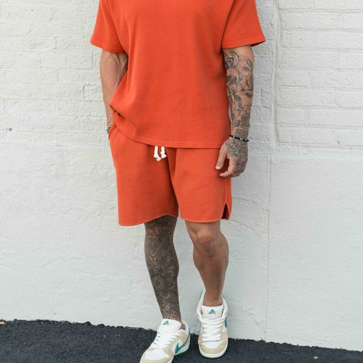 Herrer Komfortable fritidsshorts med elastisk talje og sidelommer Stilla