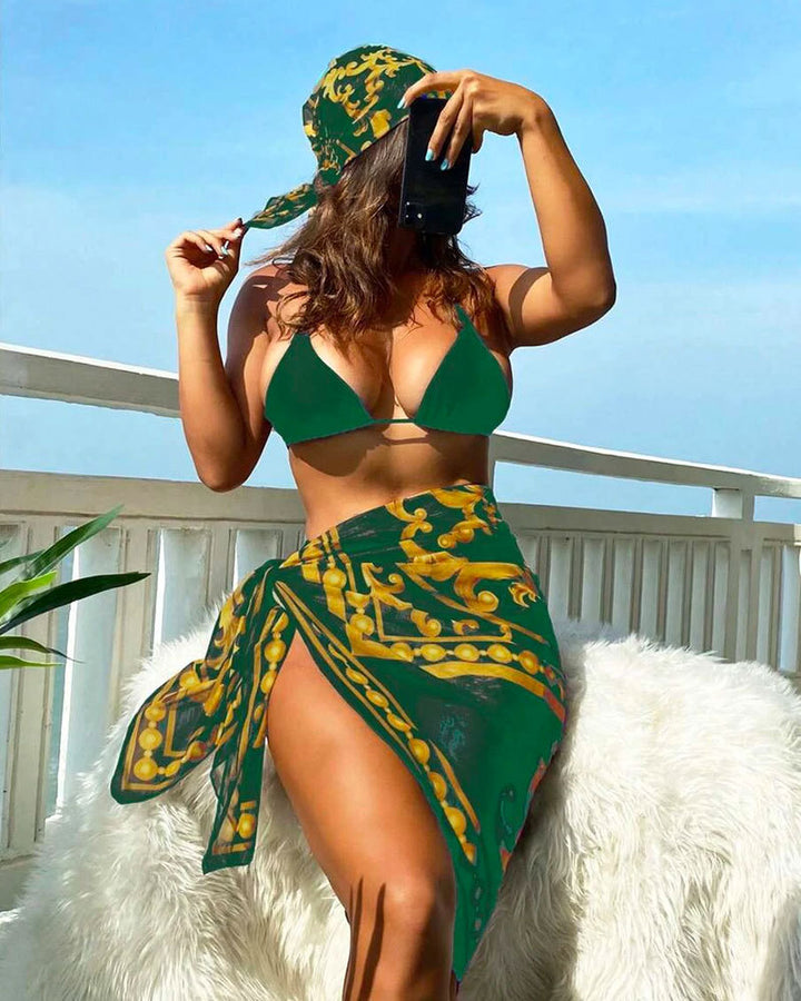 Dame Triangel-Bikini med elegant Kaftan Skovae