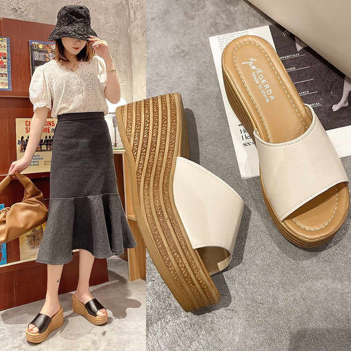 Dame Wedge-sandaler med moderigtigt overmateriale og skridsikker sål Stilla