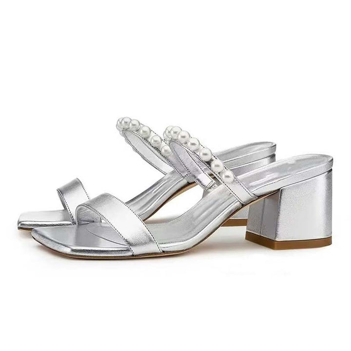 Dame Elegante Blokhæl Slide Sandaler Stilla