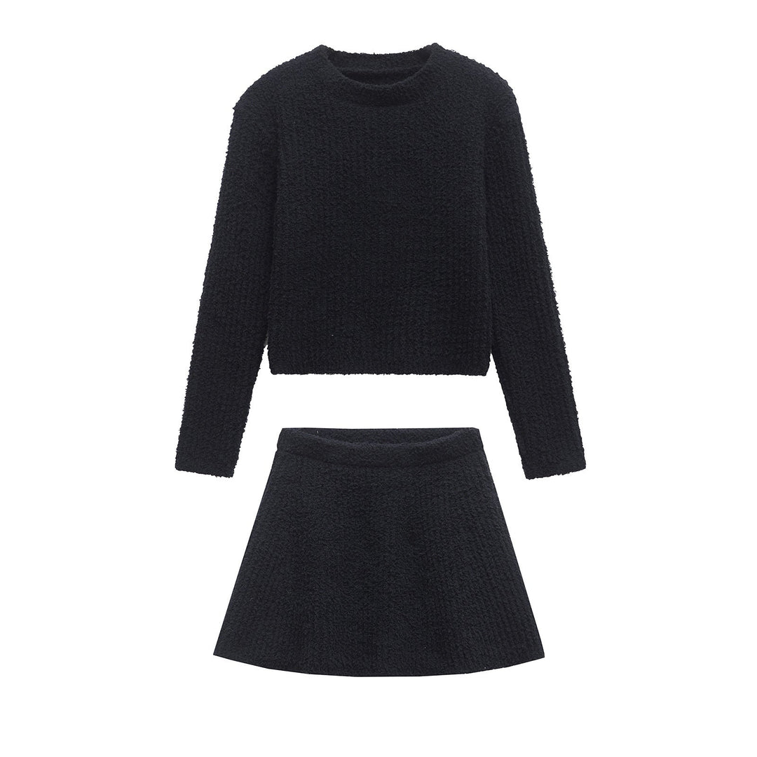 Stilla | Chic Strikket Top Strikket Kort Nederdel Sæt