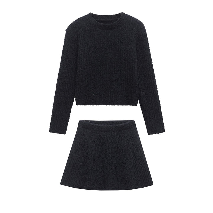 Stilla | Chic Strikket Top Strikket Kort Nederdel Sæt