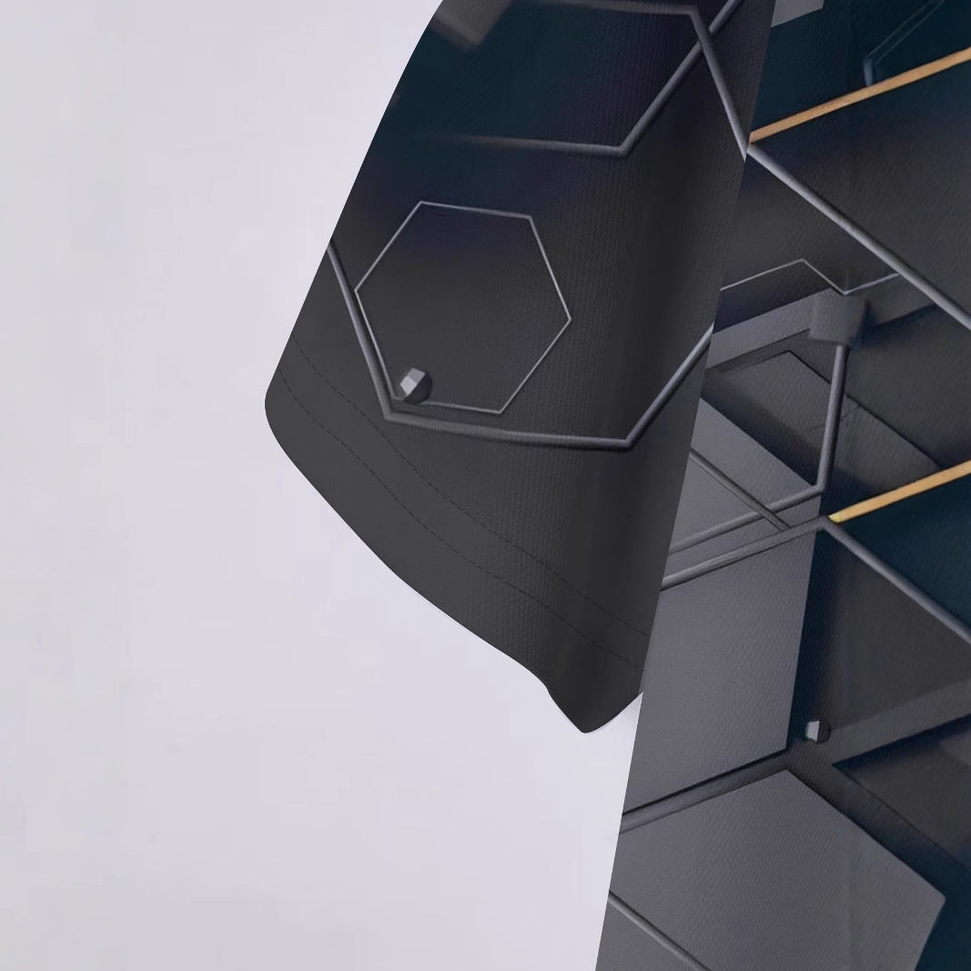 Herrer Poloshirt med geometrisk design og åndbare egenskaber Stilla