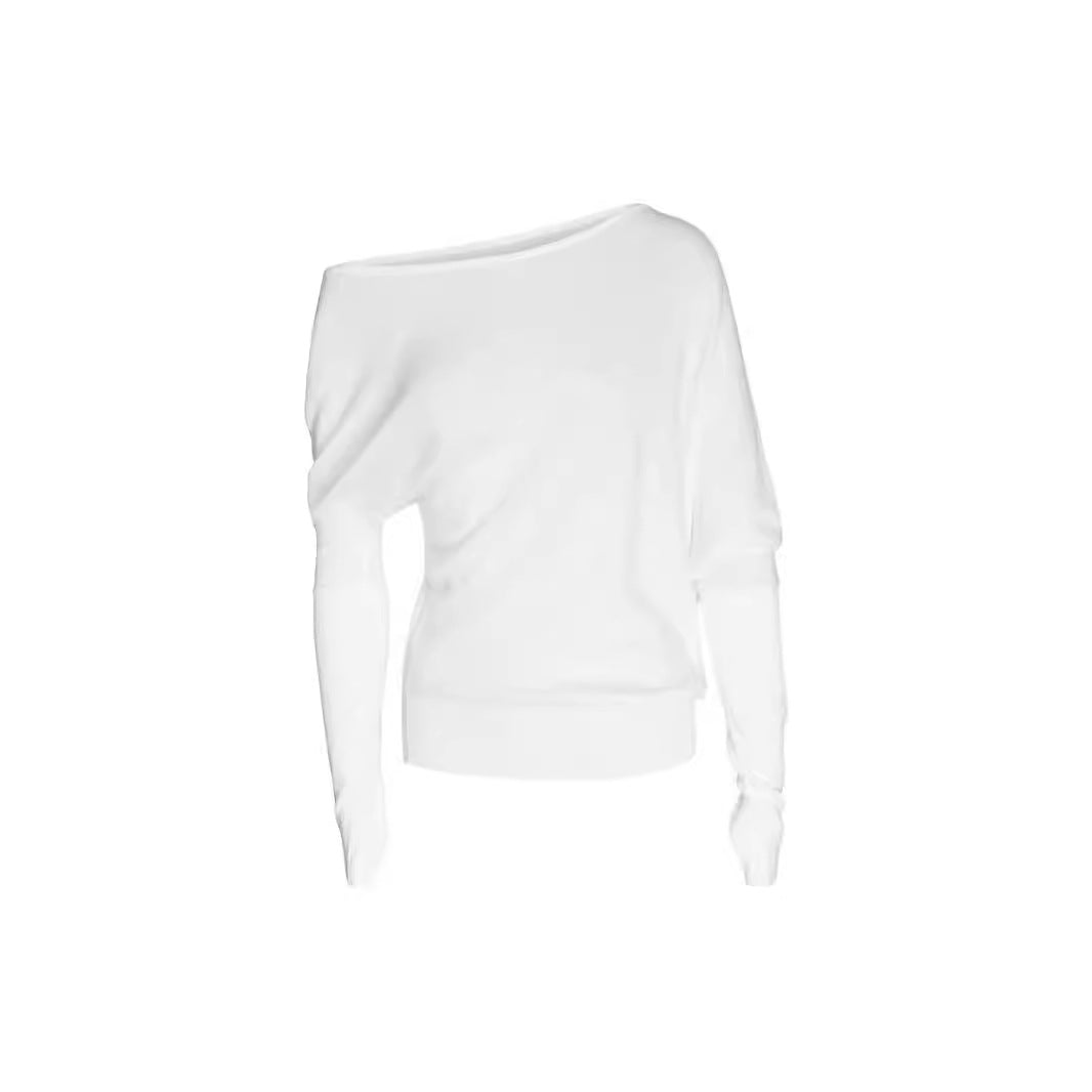 Dame Off-Shoulder Pullover i blød bomuldsblanding Stilla