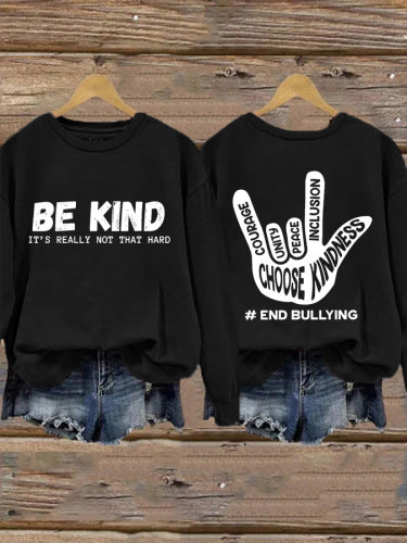 Kvinders sweatshirt med positiv besked og kreativ hånddesign Stilla