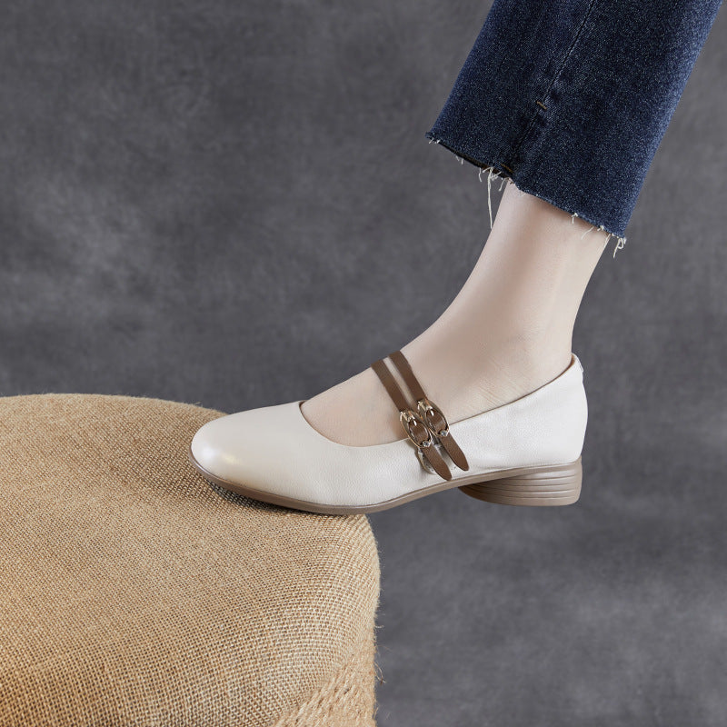 Dame Elegante Mary Jane Ballerinas med spændeaccent Stilla
