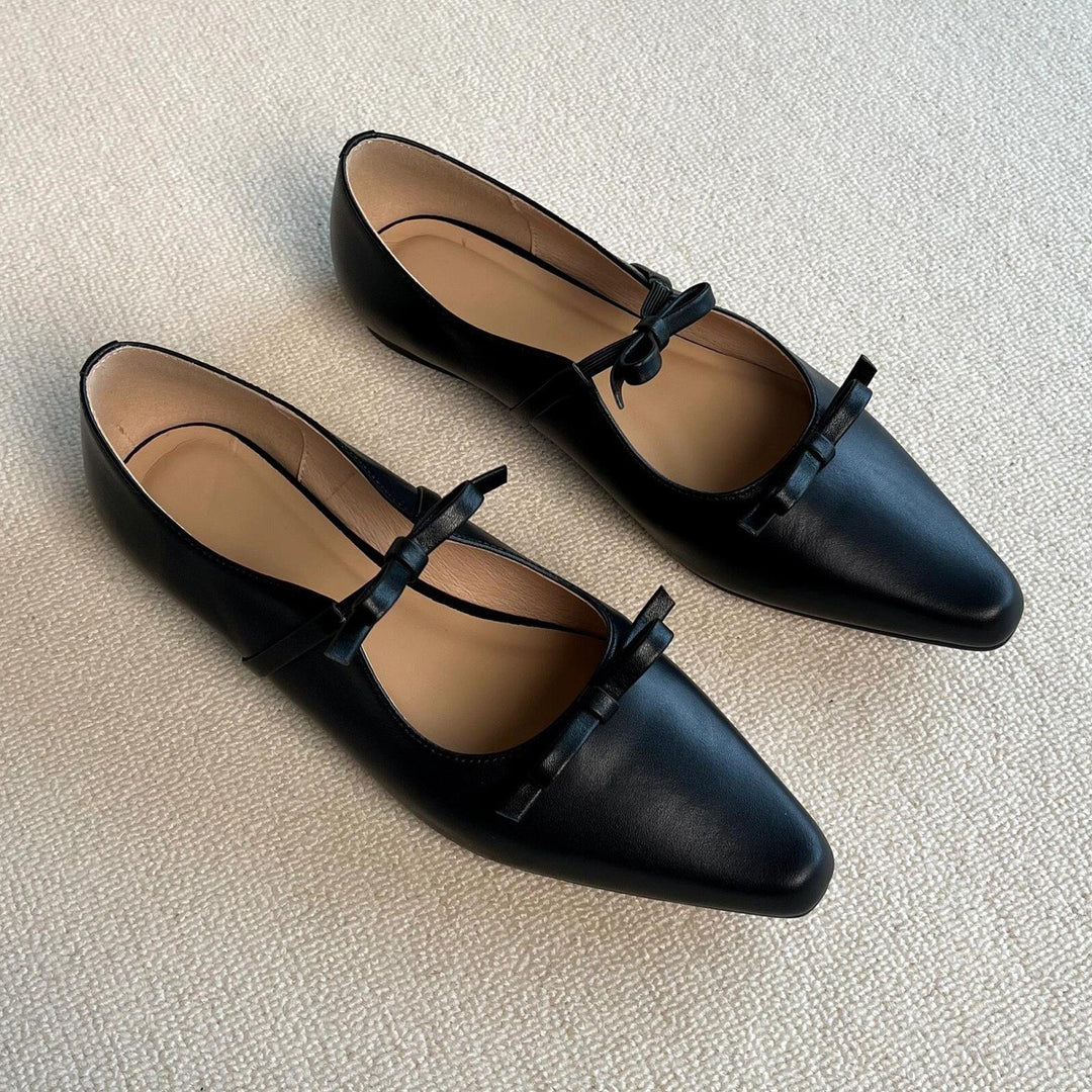 Dame elegante spidse Ballerinas med dekorativt sløjfedetalje Stilla