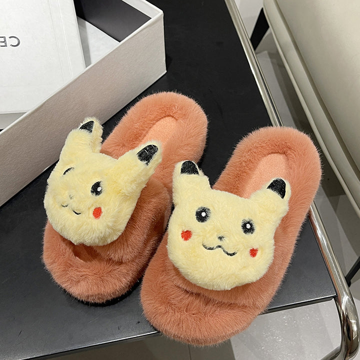 Dame hjemmesko med sødt Pikachu-motiv og blødt plysch Stilla