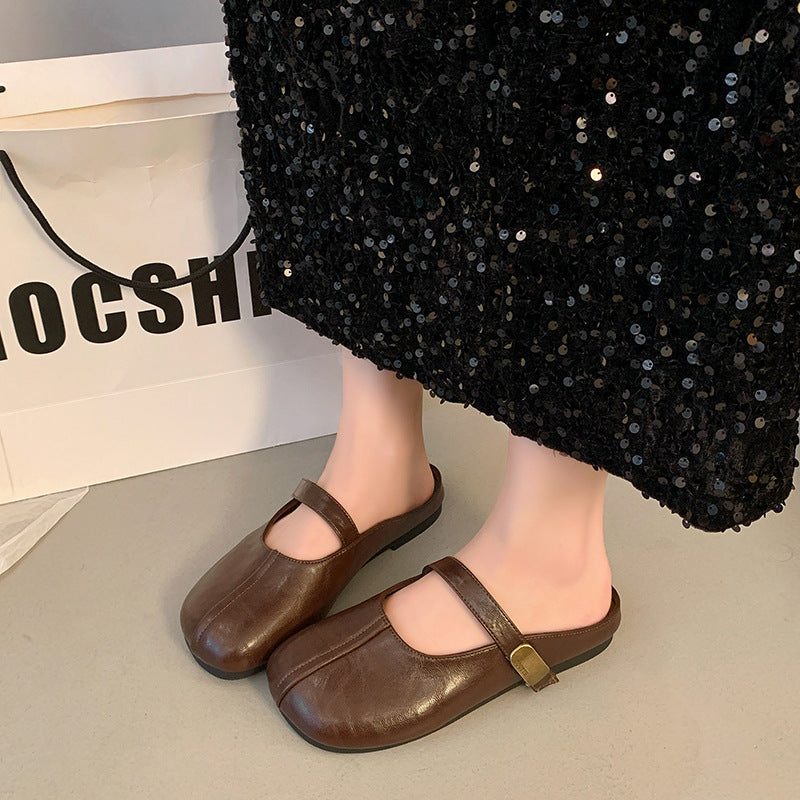 Dame elegante Slingback Mules med moderne remdesign og komfortabel blokhæl Stilla