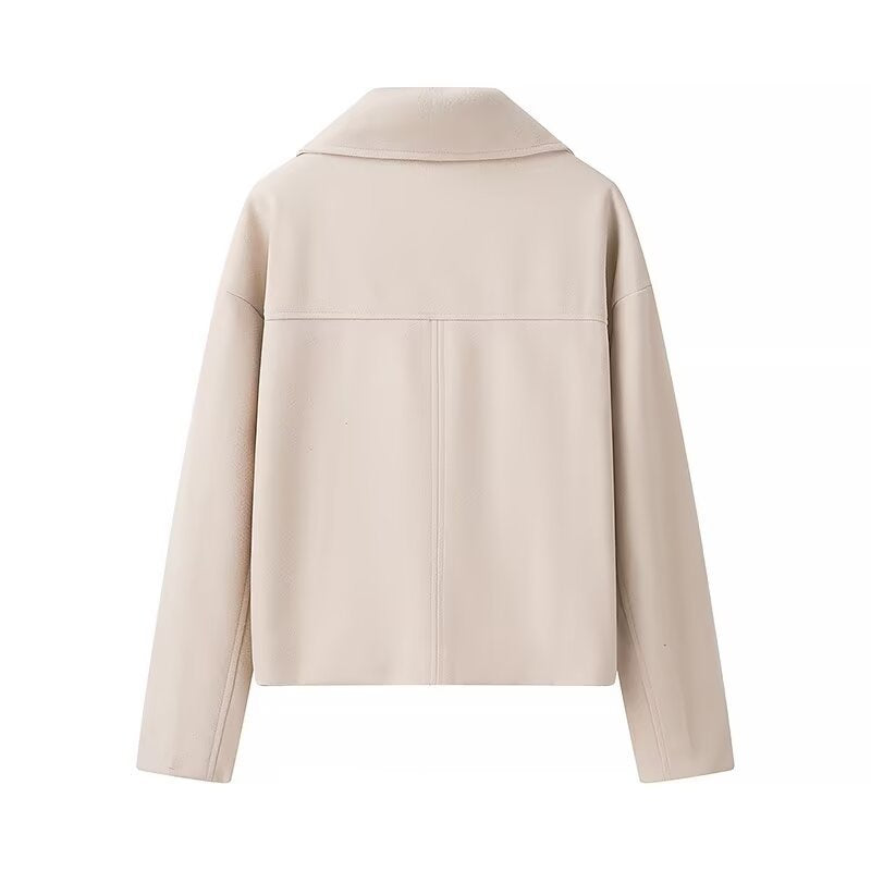 Dame Mode Kort Jakke med Dobbeltrad og elegante Detaljer Stilla