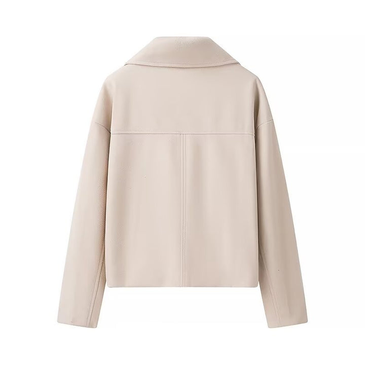 Dame Mode Kort Jakke med Dobbeltrad og elegante Detaljer Stilla