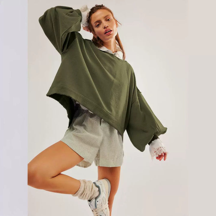 Dame afslappet sweatshirt med voluminøse ærmer og komfortabel pasform Stilla