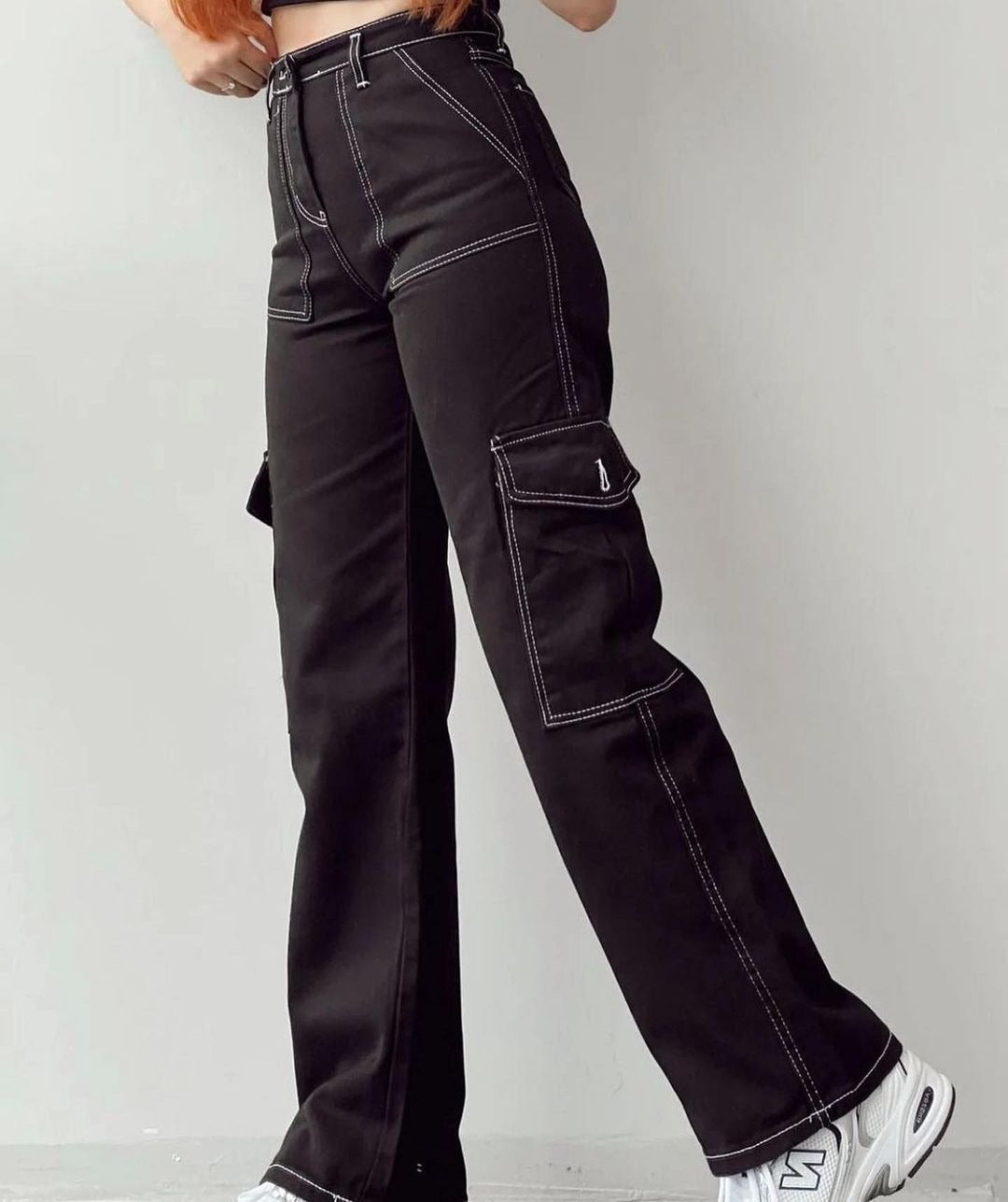 Dame Cargo-bukser i moderne High-Waist snit Stilla