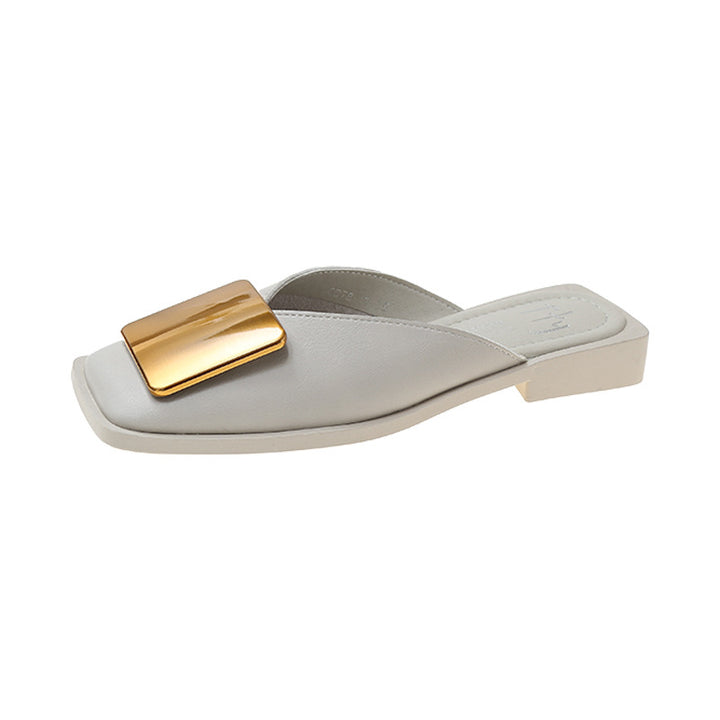 Dame Open-Toe Slide Mules med elegant gylden accent Stilla