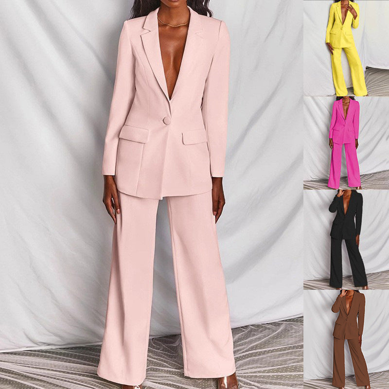 Damer Elegant Blazer i moderne snit med dyb V-hals og praktiske lommer Stilla
