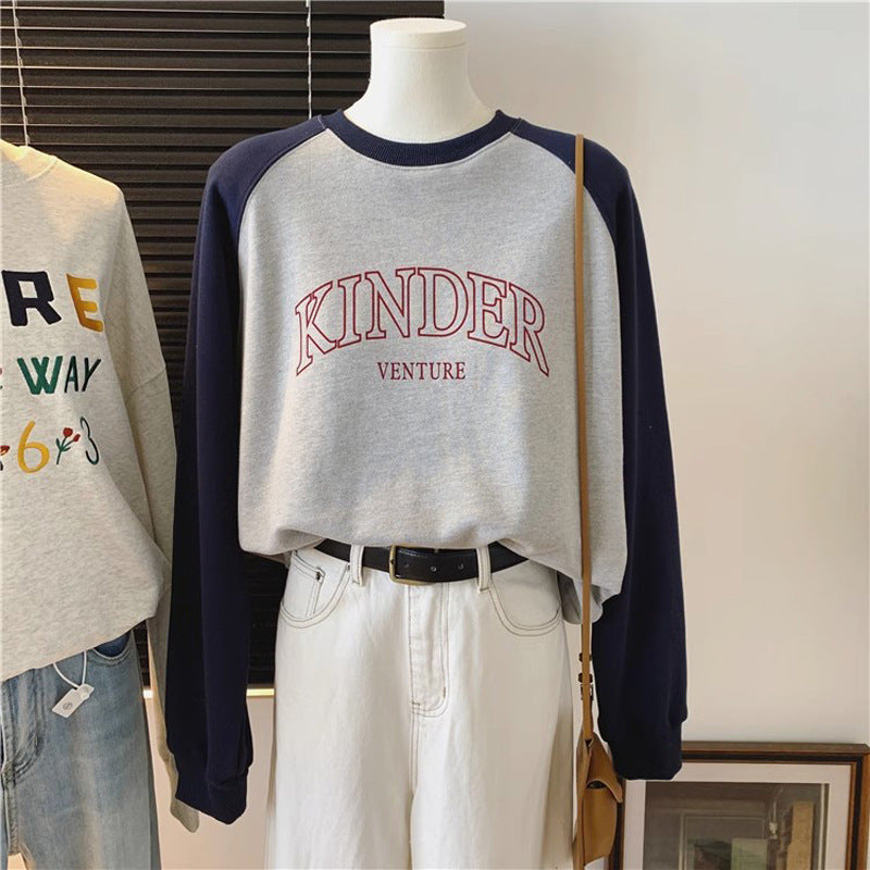 Femme Løs College Stil Sweatshirt Stilla