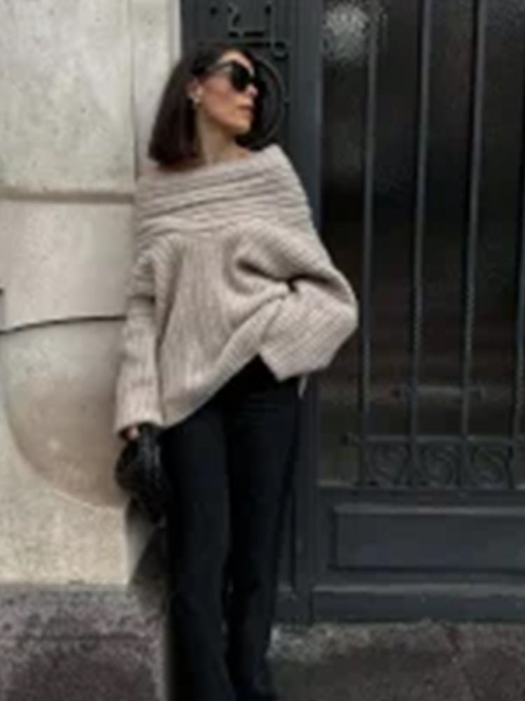 Damer Oversized Strikpullover med casual snit og voluminøse ærmer Stilla
