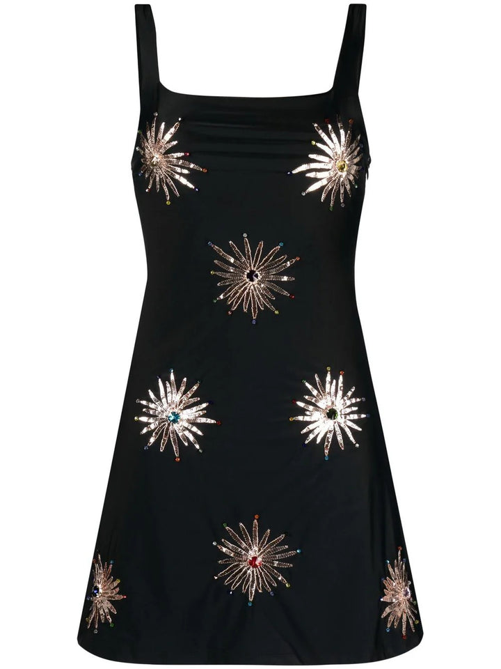 Dame casual kjole med glitrende pailletter og trendy snit