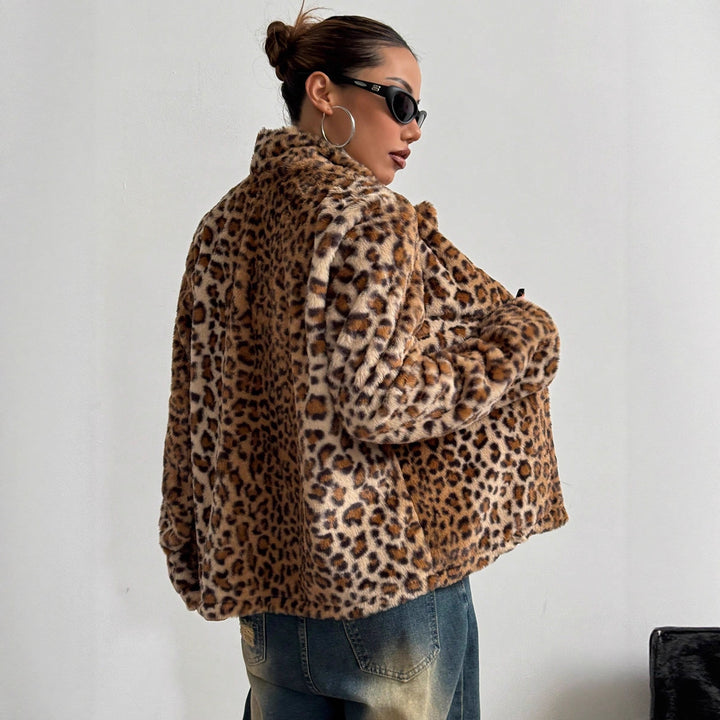 Kvindelig elegant leopardprint blazerjakke Stilla