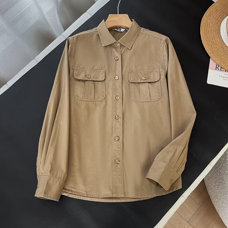 Kvinder casual skjorte bluse med praktiske brystlommer Stilla