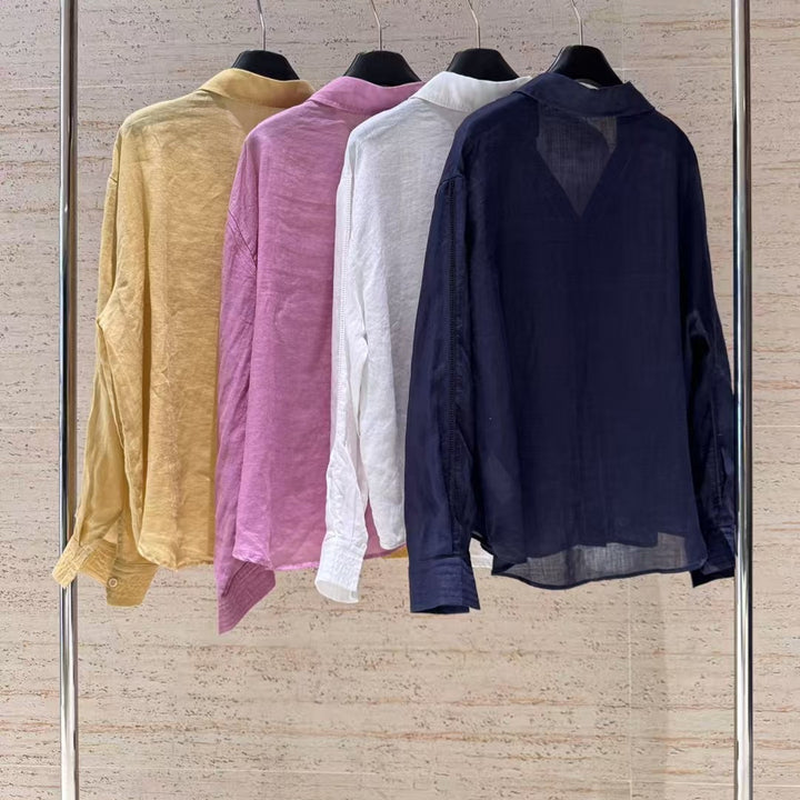 Damer Let Fritid Button-Up Skjorte Stilla