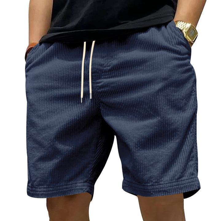 Herre afslappede cordshorts med elastisk linning og moderne stiklommer Stilla