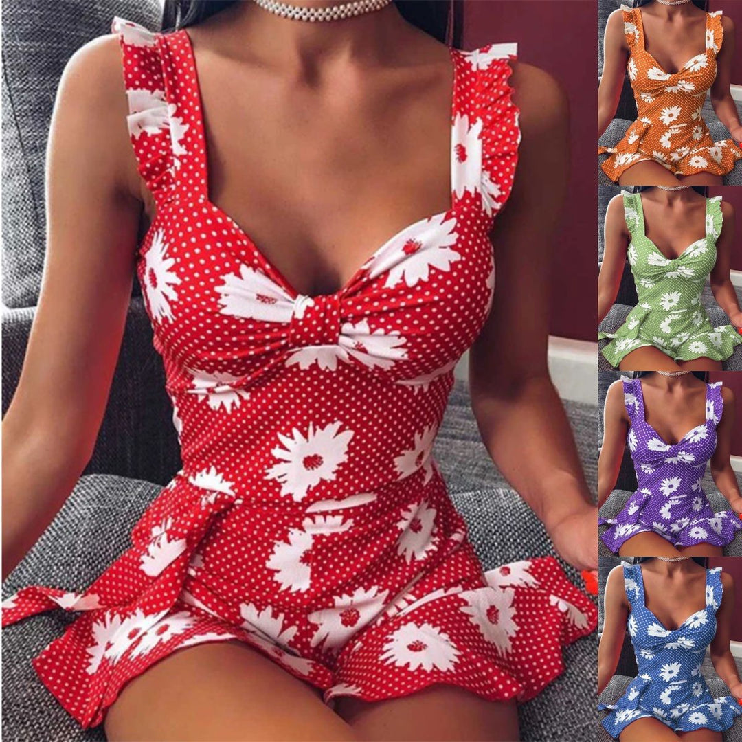 Dame Floral Tryk Kort Overall Stilla