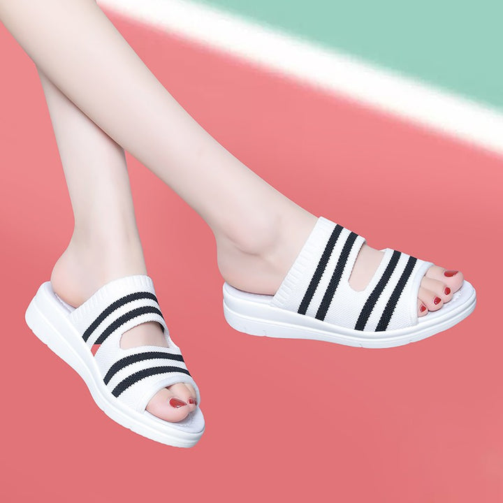 Dame Sporty Slip-On Sandaler med åndbar overfladestruktur Stilla