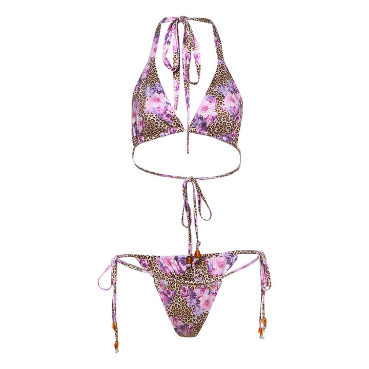 Dame bikini-sæt med justerbare stropper og spændende dyreprint Stilla