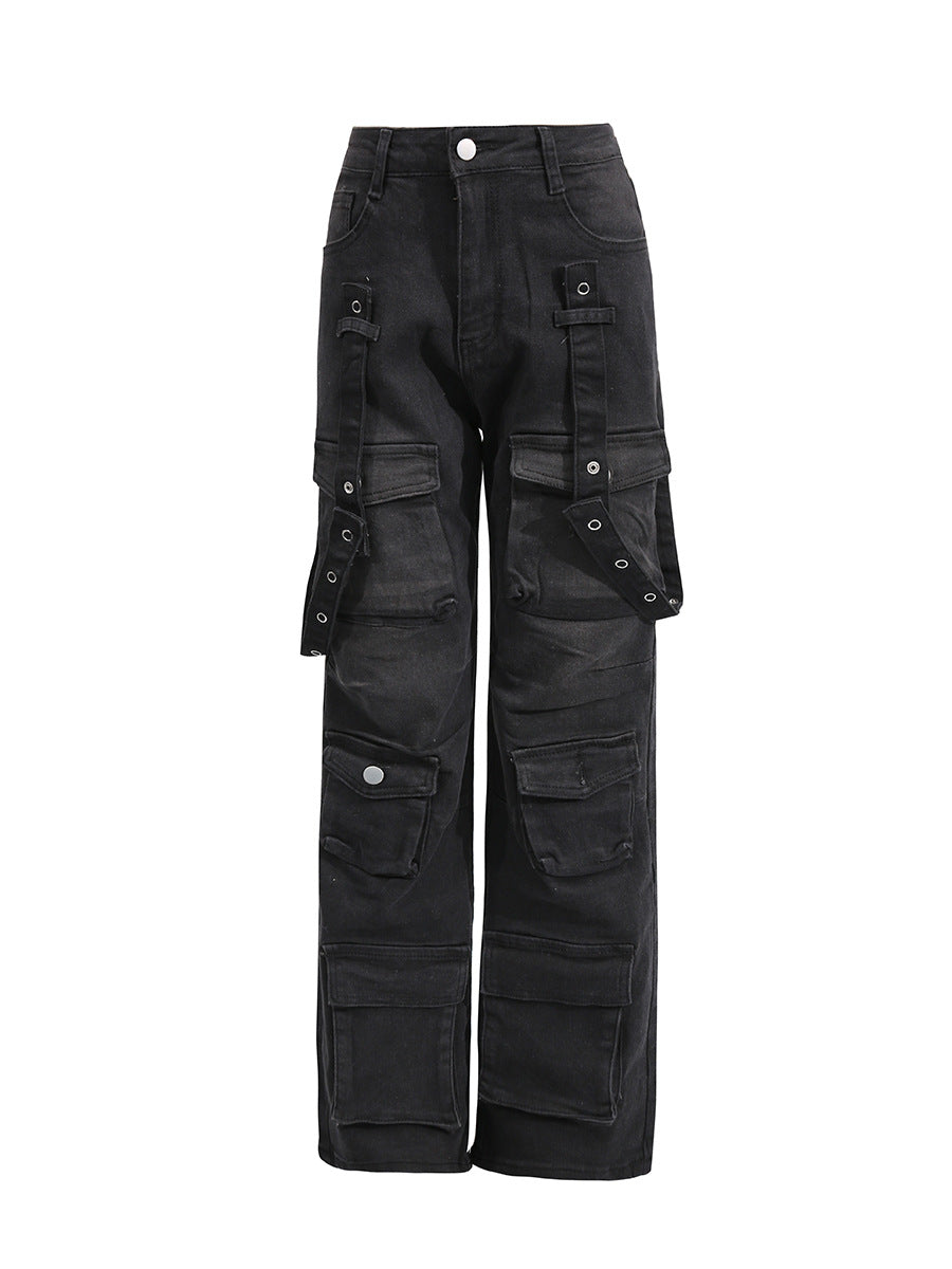 Dame Cargo-jeans i afslappet oversized snit med funktionelle lommer Stilla