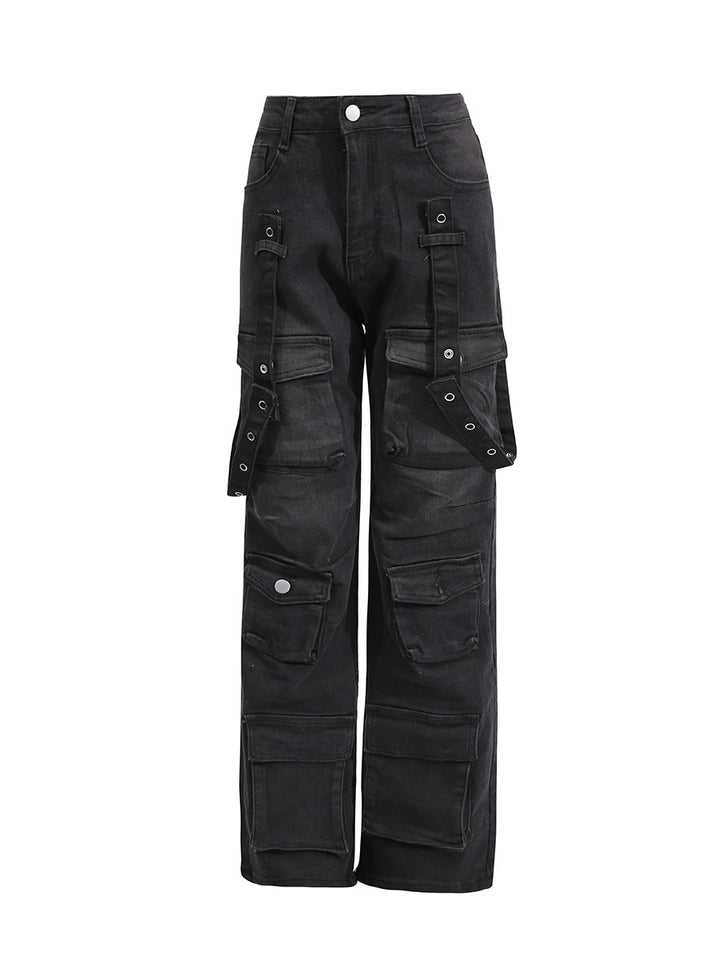 Dame Cargo-jeans i afslappet oversized snit med funktionelle lommer Stilla