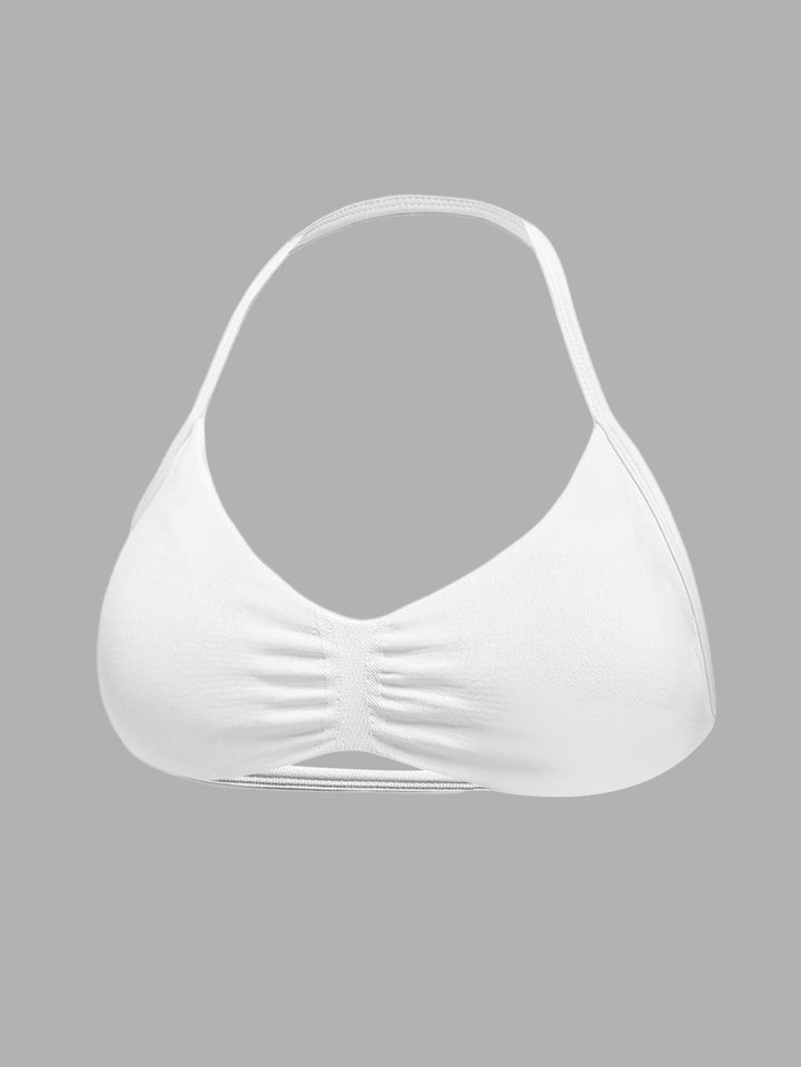 Dame sport-bikini-top med højt skårne shorts og sømløs design Skovae