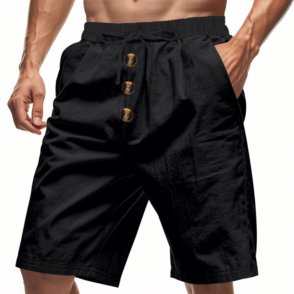 Herrer stilfulde sommershorts med knaplukning og elastisk talje Stilla